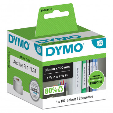 Dymo LabelWriter pienet mappitarrat 38 x 190 mm | Euro Toimistotukut Oy