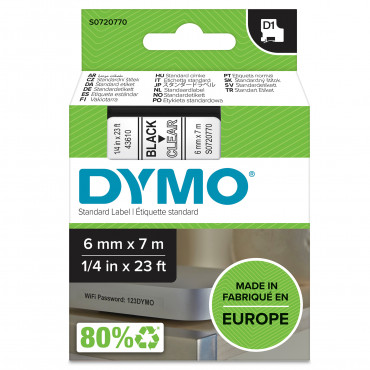 Dymo D1 tarrateippi 6 mm mu/ki | Euro Toimistotukut Oy