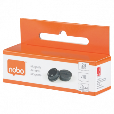 Nobo magneetit 24 mm musta (10) | Euro Toimistotukut Oy