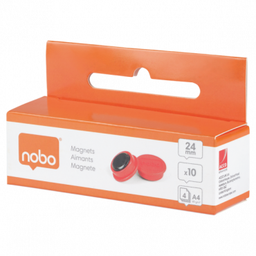 Nobo magneetit 24 mm punainen (10) | Euro Toimistotukut Oy