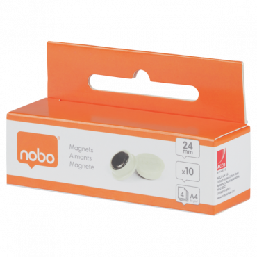 Nobo magneetit 24 mm valkoinen (10) | Euro Toimistotukut Oy