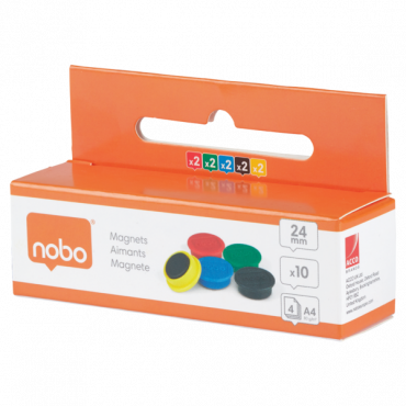 Nobo magneetit 24 mm värilajitelma (10) | Euro Toimistotukut Oy