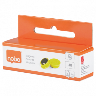 Nobo magneetit 24mm keltainen (10) | Euro Toimistotukut Oy