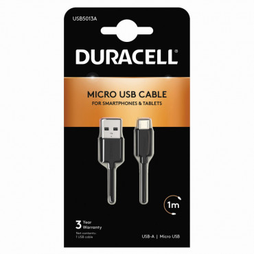Duracell MicroUSB lataus- ja datakaapeli 1m | Euro Toimistotukut Oy