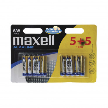 Maxell paristo LR3 (AAA) 5+5, 10-pack | Euro Toimistotukut Oy