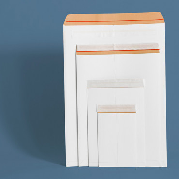 Kartonkikirjepussi  540 x 730 mm valkoinen (50) | Euro Toimistotukut Oy