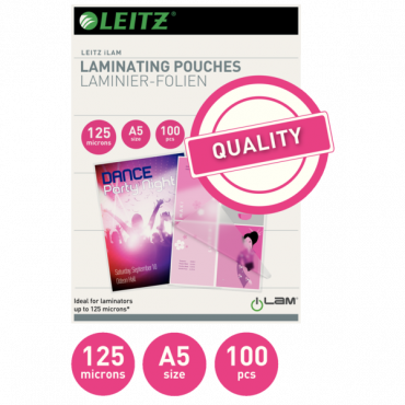 Leitz laminointitasku A5 125 mic (100) | Euro Toimistotukut Oy
