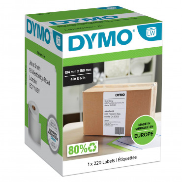 Dymo LabelWriter suuret rahtitarrat 104 mm X 159 mm (valkoinen) 220 tarraa. | Euro Toimistotukut Oy