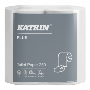 Katrin Plus Wc-paperi 250 valkoinen | Euro Toimistotukut Oy