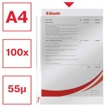 Esselte kansiotasku A4 55 my (100) | Euro Toimistotukut Oy