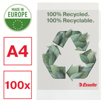 Esselte Recycled  muovitasku 100 mic A4 (100) | Euro Toimistotukut Oy