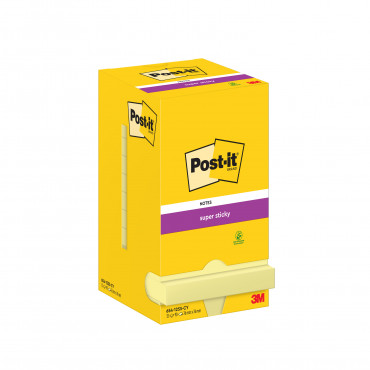 Post-it 654 Super Sticky viestilappu keltainen 76 x 76 mm (12) | Euro Toimistotukut Oy