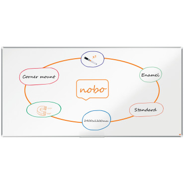 Nobo Premium Plus valkotaulu 240 x 120 cm emali | Euro Toimistotukut Oy