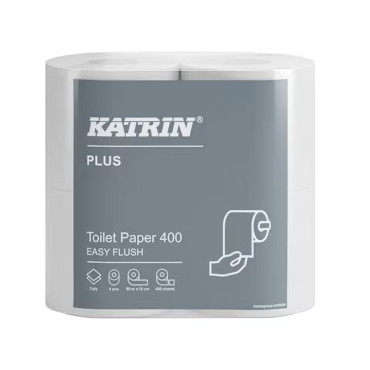 Katrin Plus Wc-paperi 400 EasyFlush valkoinen 20 rll 82506 | Euro Toimistotukut Oy