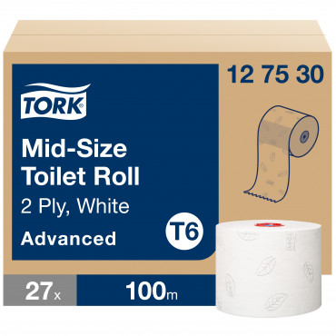 Tork Mid-Size WC-paperi Advanced T6 valkoinen (27) | Euro Toimistotukut Oy