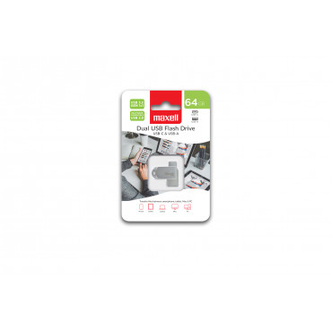 Maxell USB-muistitikku 3.2 GEN1 64GB USB A+C | Euro Toimistotukut Oy