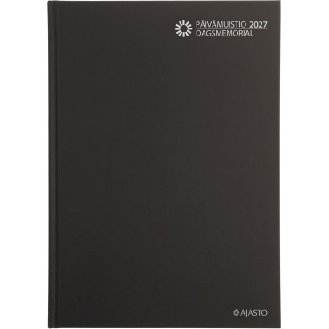 Päivämuistio/Dagsmemorial, sidottu, musta | Euro Toimistotukut Oy