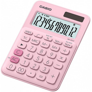 Casio MS-20UC PK pöytälaskin pinkki | Euro Toimistotukut Oy