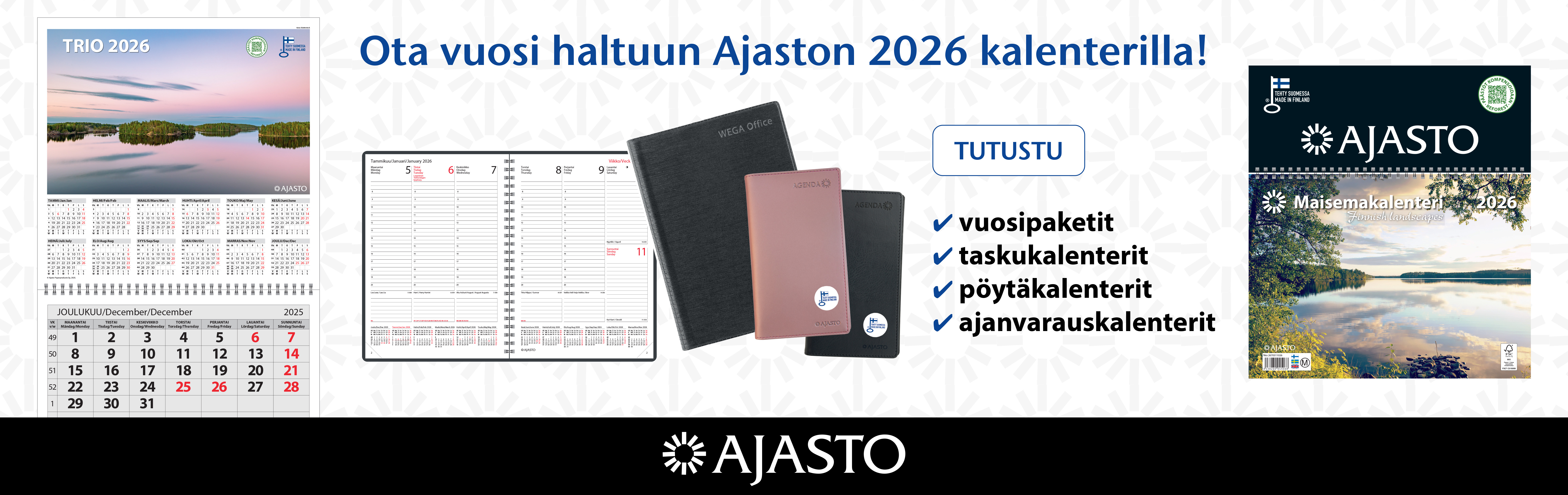 Ajasto kalenterit 2026 syyskuu-lokakuu